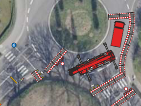 Baustellenabsicherung durch Verkehrstechnik wie Absperrungen und Beschilderungen